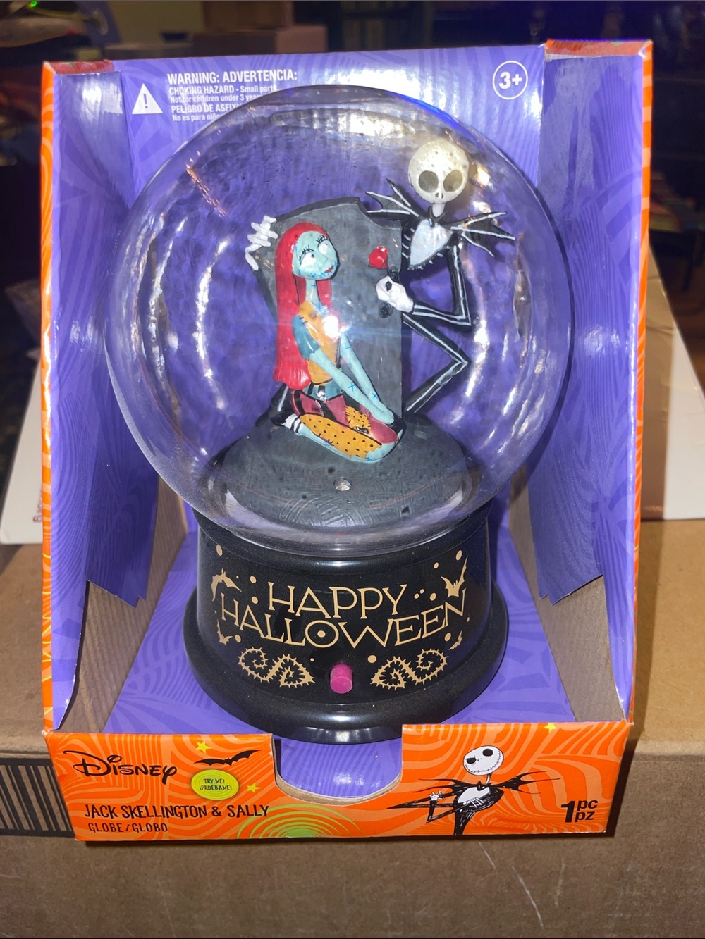 Disney Jack Skellington & Sally Halloween Globe - Black, Purple, Red, Blue
